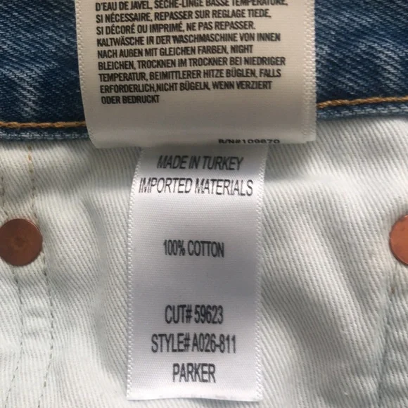 Agolde Parker Cut Off in Swapmeet Mid-Rise Button Fly Denim Shorts Size … - Picture 11 of 15